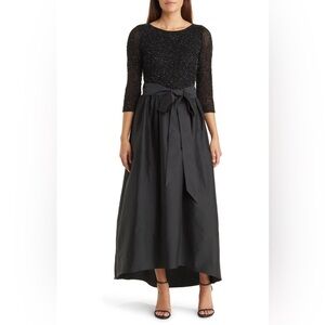 NWT Beaded Bodice Taffeta A-Line Gown